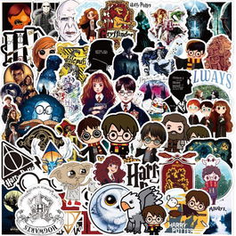 Set de autocolante Harry Potter NAVK, hartie/vinil, multicolor, 50 piese,