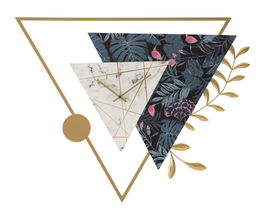 Ceas de perete Triangle Multicolor, L75xl59 cm