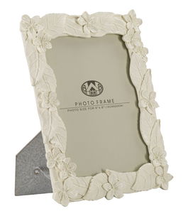 Rama foto decorativa din polirasina Leaf Small Crem, 20,5 x 26 cm