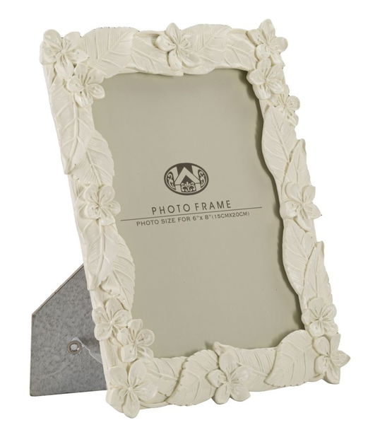 Rama foto decorativa din polirasina Leaf Small Crem, 20,5 x 26 cm