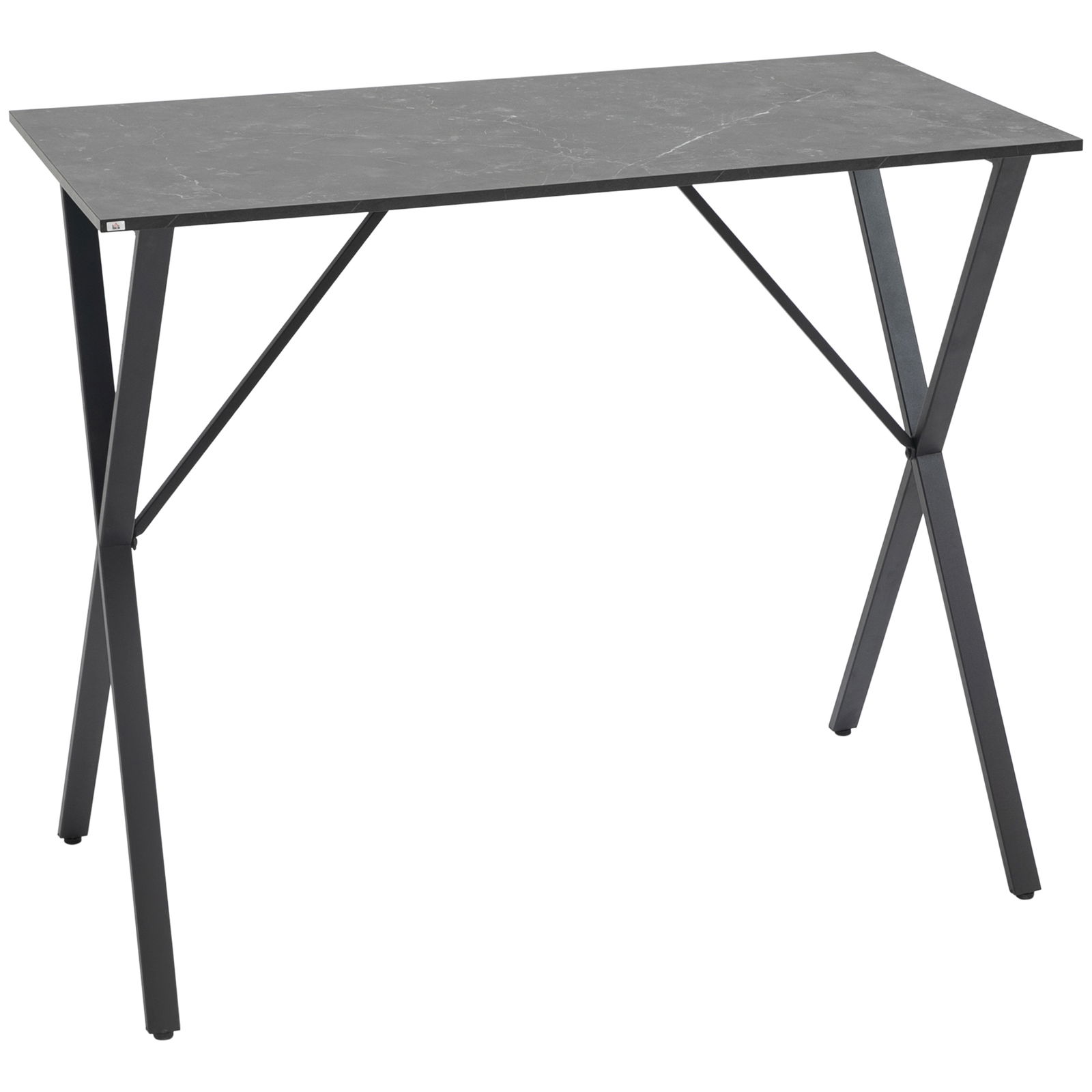 HOMCOM Masa de bar dreptunghiulara de 120 cm pentru 4 persoane, Masa de bucatarie moderna cu blat cu efect de marmura | AOSOM RO