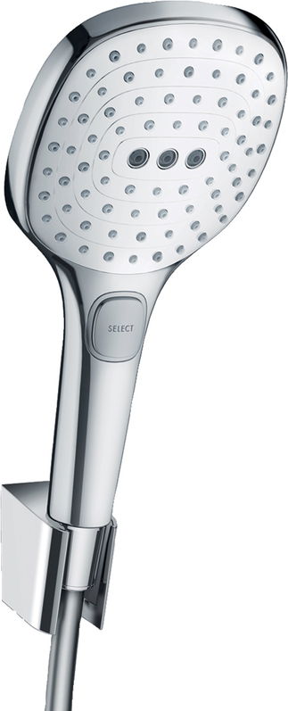 Set dus Hansgrohe Raindance Select E 120 Porter crom include furtun 1 60m alb-crom