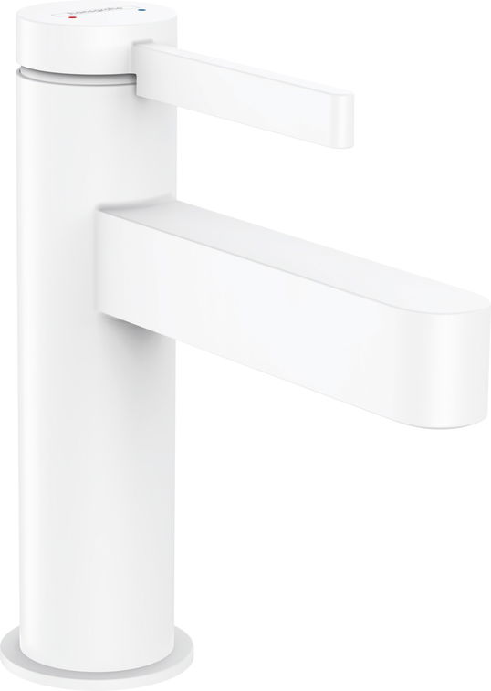 Baterie lavoar Hansgrohe Finoris 100 ventil push-open alb mat
