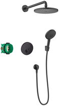 Sistem de dus incastrat termostatat Hansgrohe Raindance S 240 ShowerSelect S cu 2 consumatori negru mat