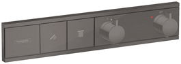 Baterie cada - dus termostatata Hansgrohe RainSelect cu montaj incastrat necesita corp ingropat negru periat