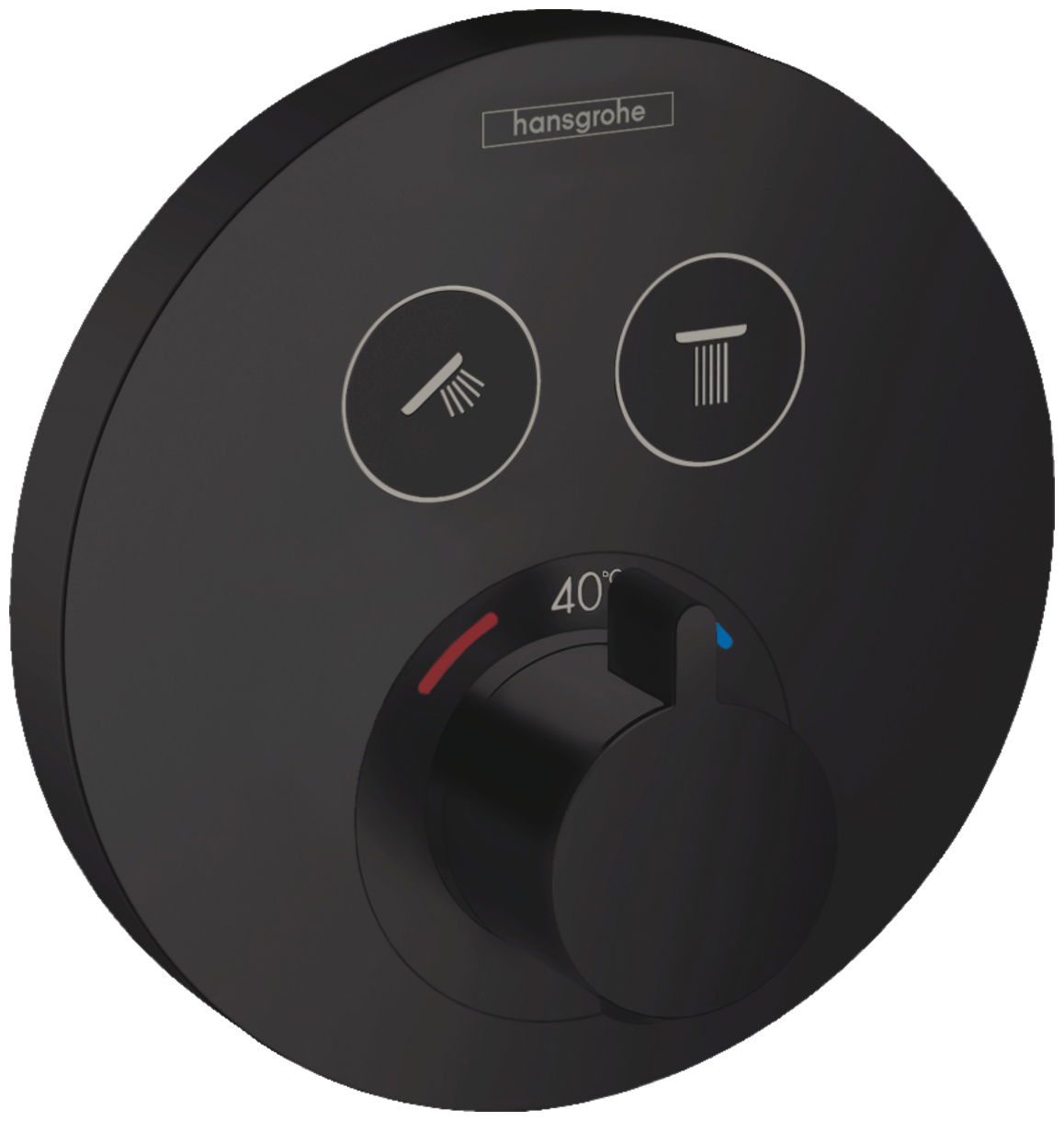Baterie cada - dus termostatata Hansgrohe ShowerSelect S cu montaj incastrat necesita corp ingropat negru mat