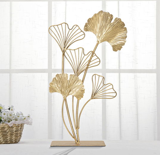 Decoratiune metalica Five Leafs Glam Auriu, L26xl11,5xH44,5 cm