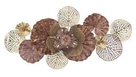 Decoratiune metalica de perete, Flowery Bordeaux / Multicolor, l118xA10xH58 cm