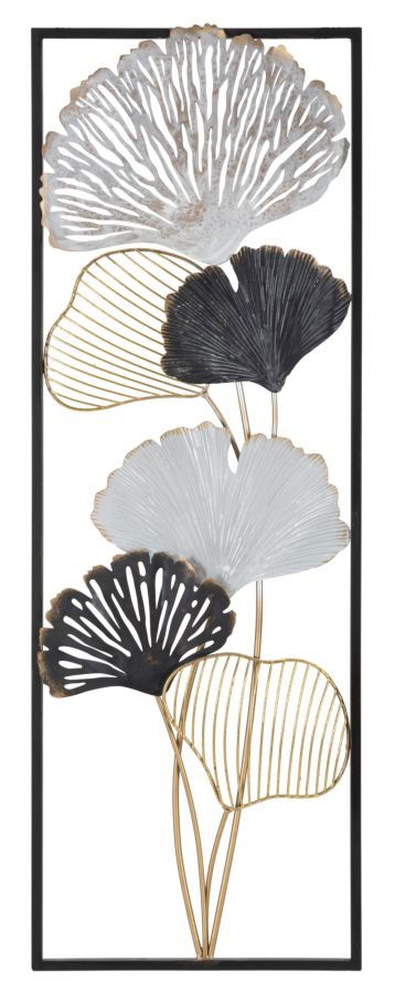 Decoratiune metalica de perete, Ory -B- Leaf Multicolor, l31xA3,5xH90 cm