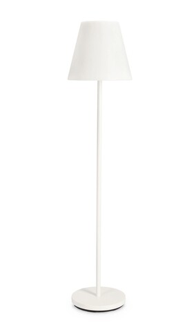 Lampa solara de de podea LED Solar, Bizzotto, RGB, Ø34 x 150 cm, otel, alb