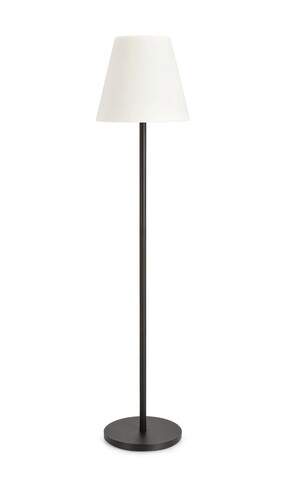 Lampa solara de de podea LED Solar, Bizzotto, RGB, Ø34 x 150 cm, otel, negru