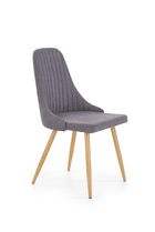Scaun tapitat cu stofa si picioare metalice, Kai-285 Gri Inchis / Natural, l49xA56xH91 cm