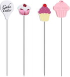 Set de 4 testere de tort SUWYNJ, otel inoxidabil, multicolor, 17-19 cm