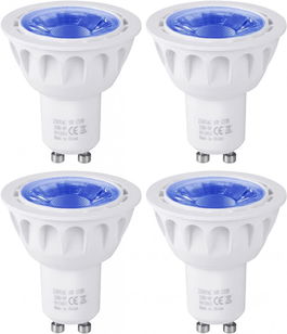 Set de 4 spoturi Yayza, GU10, LED, lumina albastra, 6W, MR16