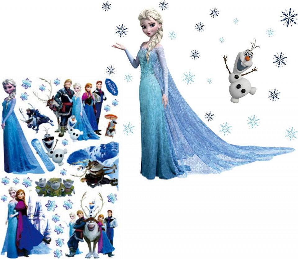 Set de 2 coli cu autocolante Kibi, Frozen Disney , vilil, albastru, 43 x 60 cm / 40 x 60 cm