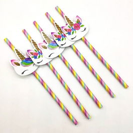 Set de 20 de paie pentru baut YiYaO, hartie, multicolor, 197 mm