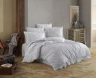 Lenjerie de pat pentru o persoana, 3 piese, 160x220 cm, 100% bumbac poplin, Hobby, Romance, gri