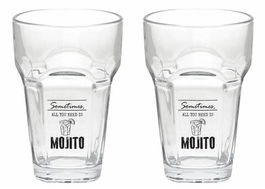 Set 2 pahare pentru mojito, Tognana, Let's party, 400 ml, sticla, transparent