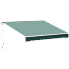 Outsunny Perdea de Soare Rulanta Manuala de Perete Tesatura de Poliester 2.5 × 2m Verde
