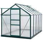 Sera de plante mare Outsunny 3 x 1,8 x 2,1 m pentru curte/uz exterior cu fereastra si usa, Cadru de aluminiu, Placa BC | AOSOM RO