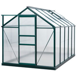 Sera de plante mare Outsunny 3 x 1,8 x 2,1 m pentru curte/uz exterior cu fereastra si usa, Cadru de aluminiu, Placa BC | AOSOM RO
