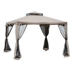 Outsunny Foisor de Gradina cu Plasa de Tantari din Metal si Poliester 294x294cm