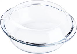 Tava de copt cu capac Husanmp , rotund, sticla, transparent, 0,5 L, 17,5 cm