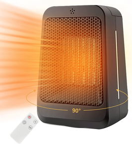 Incalzitor ventilator ceramic Dsplopk, 90 grade, telecomanda, negru, 1200 W, 22 X 15 X X 11 cm