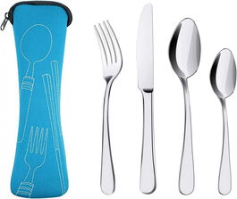 Set de 4 tacamuri Butyeak, otel inoxidabil, argintiu