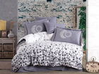 Lenjerie de pat dubla, 4 piese, 200x220 cm, 100% bumbac poplin, Hobby, Star`s, gri