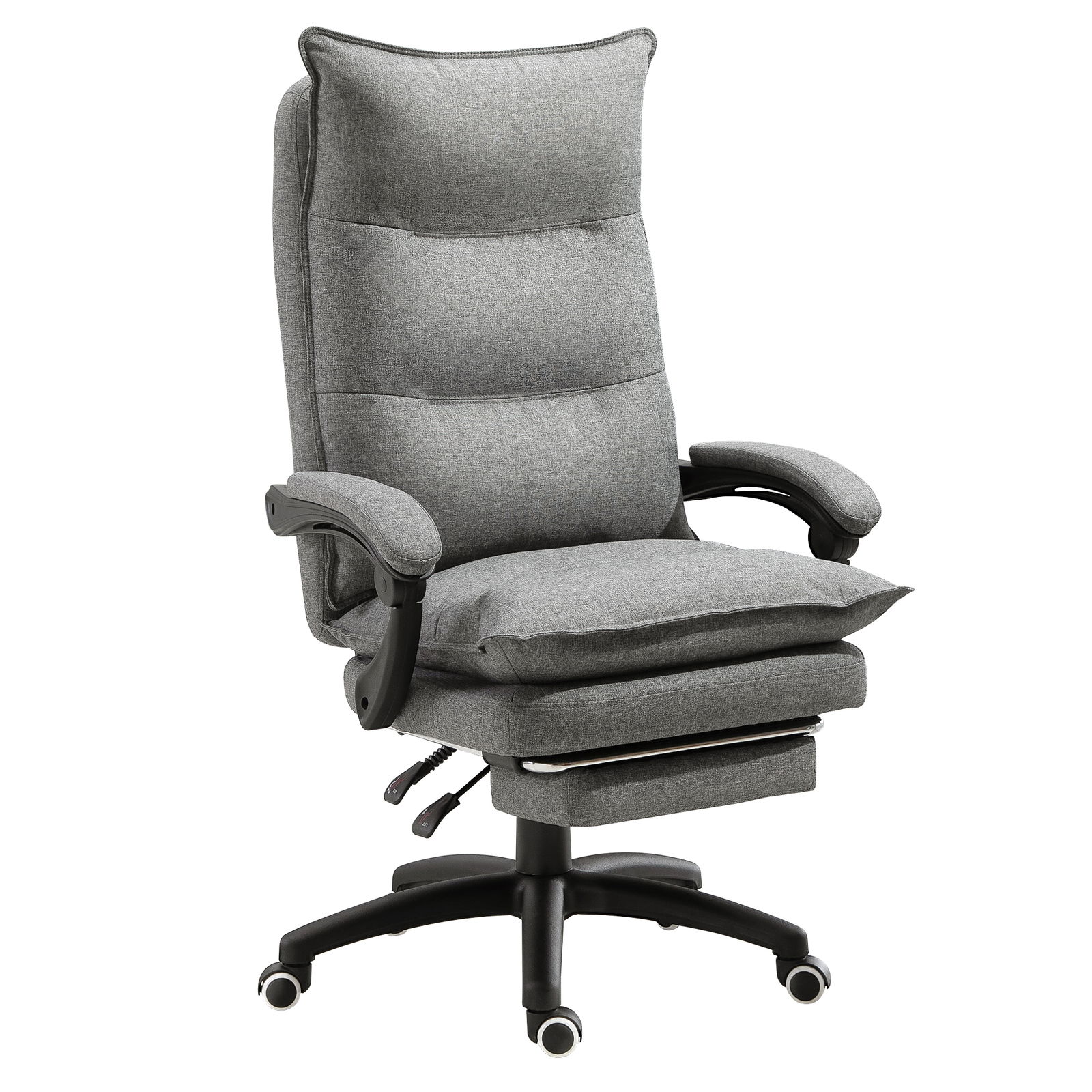 Vinsetto Scaun de birou ergonomic cu inclinare si masaj in 6 Puncte, inaltime reglabila, 70x62x120-130 cm, Gri | AOSOM RO