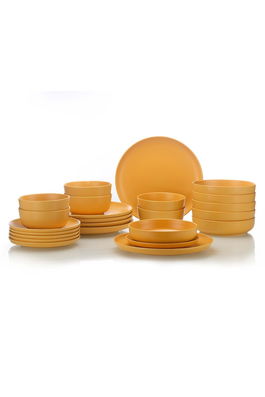 Set vesela din portelan, Gold Dinner Galben, 24 piese