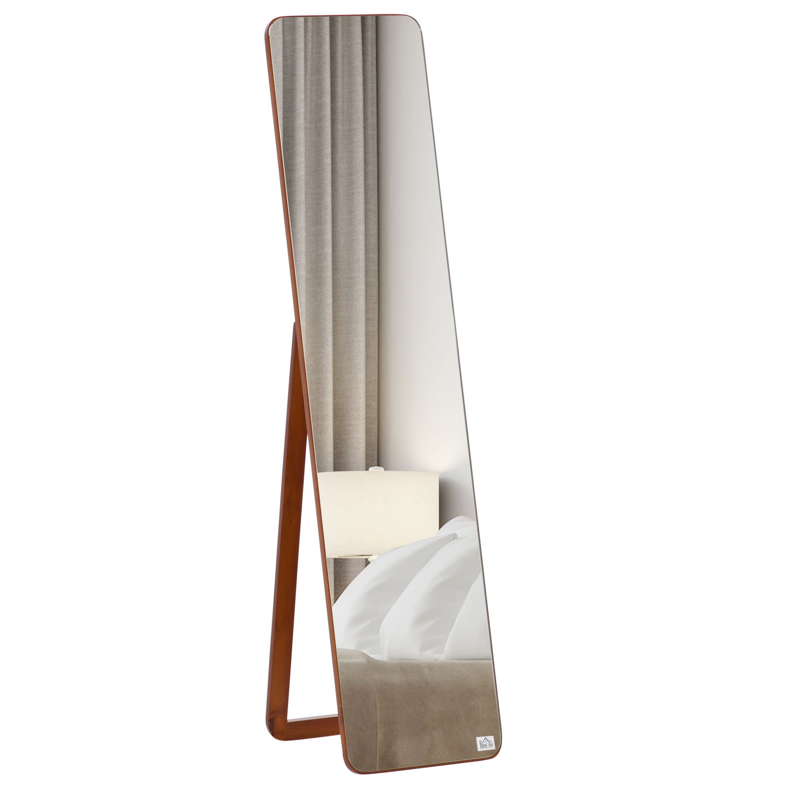 HomCom oglinda de podea, cadru din lemn, 43x37x156 cm | AOSOM RO