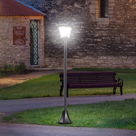Outsunny Felinar de Gradina Led Panouri Solare, Negru, 160cm | Aosom Ro
