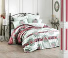 Lenjerie de pat dubla, 4 piese, 100% bumbac ranforce, Hobby, Lovely Pink, multicolora