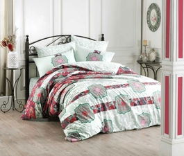 Lenjerie de pat dubla, 4 piese, 100% bumbac ranforce, Hobby, Lovely Pink, multicolora