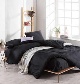 Lenjerie de pat dubla King (US) Paint, EnLora Home, 3 piese, 260x220 cm, amestec bumbac, negru