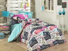 Lenjerie de pat pentru o persoana, 3 piese, 100% bumbac poplin, Hobby, Classica, multicolora