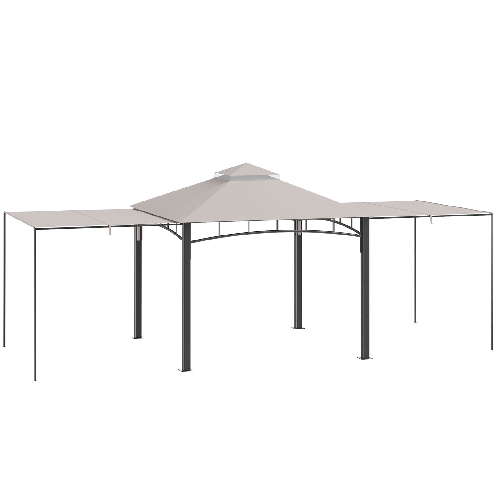 Outsunny 3 x 3 (m) Foisor Exterior cu Copertina Dubla Reglabila, Copertina pentru Acoperis Dublu, Trei Dimensiuni | AOSOM RO