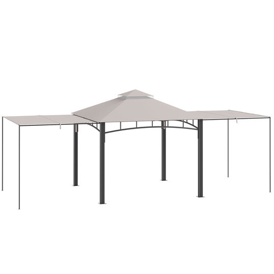 Outsunny 3 x 3 (m) Foisor Exterior cu Copertina Dubla Reglabila, Copertina pentru Acoperis Dublu, Trei Dimensiuni | AOSOM RO