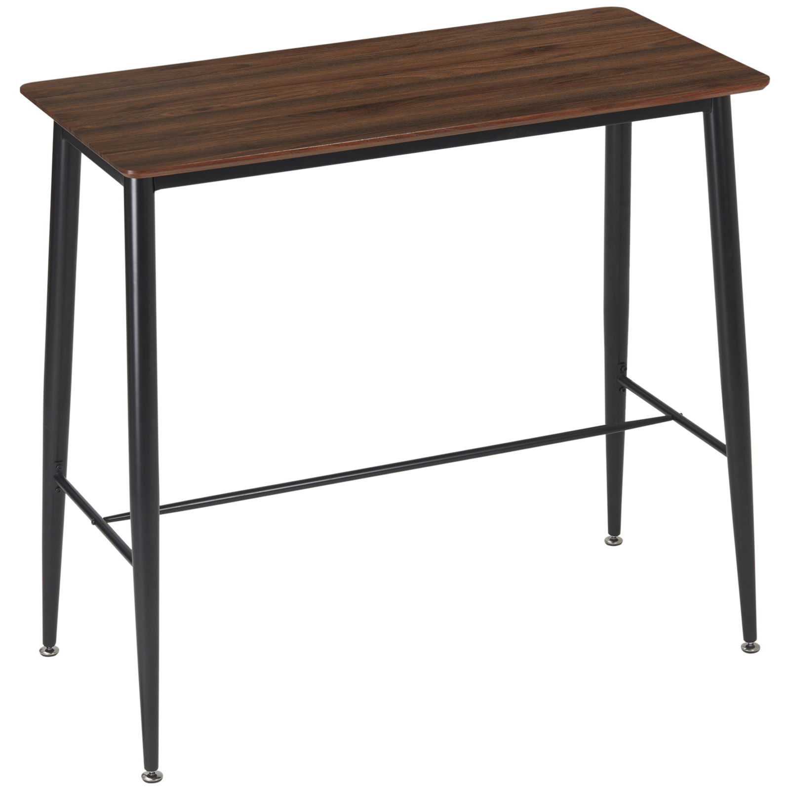 Masa bar in stil industrial pentru 4 persoane, masa inalta din lemn si otel pentru bucatarie si camera de zi, 118x58x108cm, maro si negru | AOSOM RO