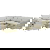 HOMCOM Mobilier pentru gradina 7 bucati, modular cu masuta, fotoliu, fotoliu de colt si 2 canapele din ratan PE cu perne, bej | Aosom RO