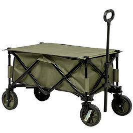 Outsunny Carucior de gradina pliabil cu roti, Carucior de camping pliabil cu placa pliabila, Carucior utilitar pentru exterior | AOSOM RO