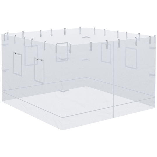 Outsunny Plasa de protectie impotriva tantarilor pentru curte, Set de 4 plase pentru pavilion cu 6 ferestre si 1 usa | Aosom RO