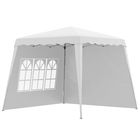 Outsunny Pavilion pliabil cu 2 laterale, Stalpi oblici si geanta de transport, cort de evenimente inaltime reglabila UV50+ | AOSOM RO