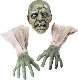 Decoratiune pentru Halloween PREXTEX, plastic, alb/verde