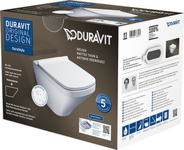 Set vas WC suspendat Duravit Durastyle Rimless 54cm finisaj WonderGliss si capac inchidere lenta