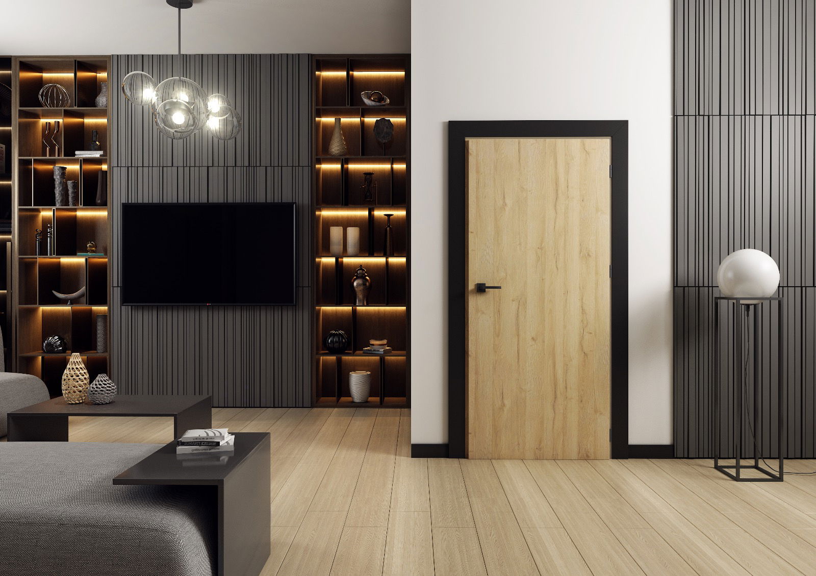 Usi cu toc reglabil si finisaj PREMIUM rezistent la zgarieturi, 3 balamale, model Simple cu falt