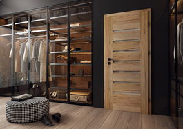 USI CU TOC REGLABIL, STICLA DARK GREY, 3 BALAMALE NEGRE, finisaj 3D, model Nuca