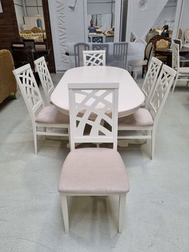 SET MARCO 63 MASA CREM 150/185 CM + 6 SCAUNE